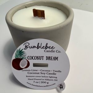 Handmade concrete container and candle